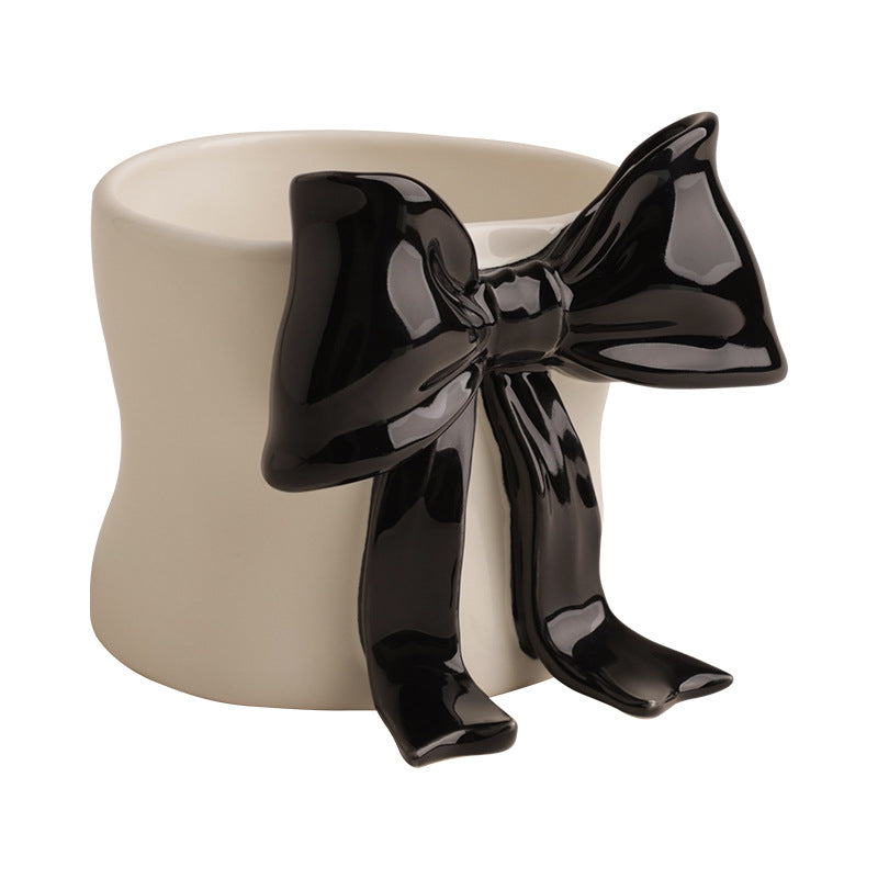 Creative 3D Handle Ceramic Mug – Bow & Fruit Design Coffee Cups